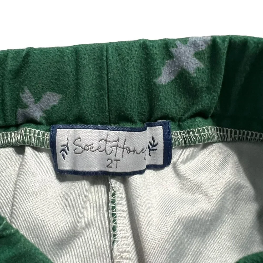 SweetHoney 2T Green & Blue Bat Print Pajamas